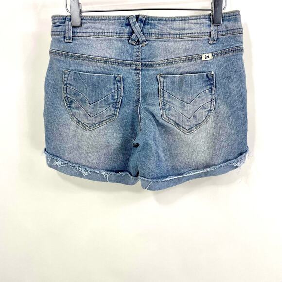 00s LEI Vintage Blue Light Wash Denim Shorts - Picture 2 of 7
